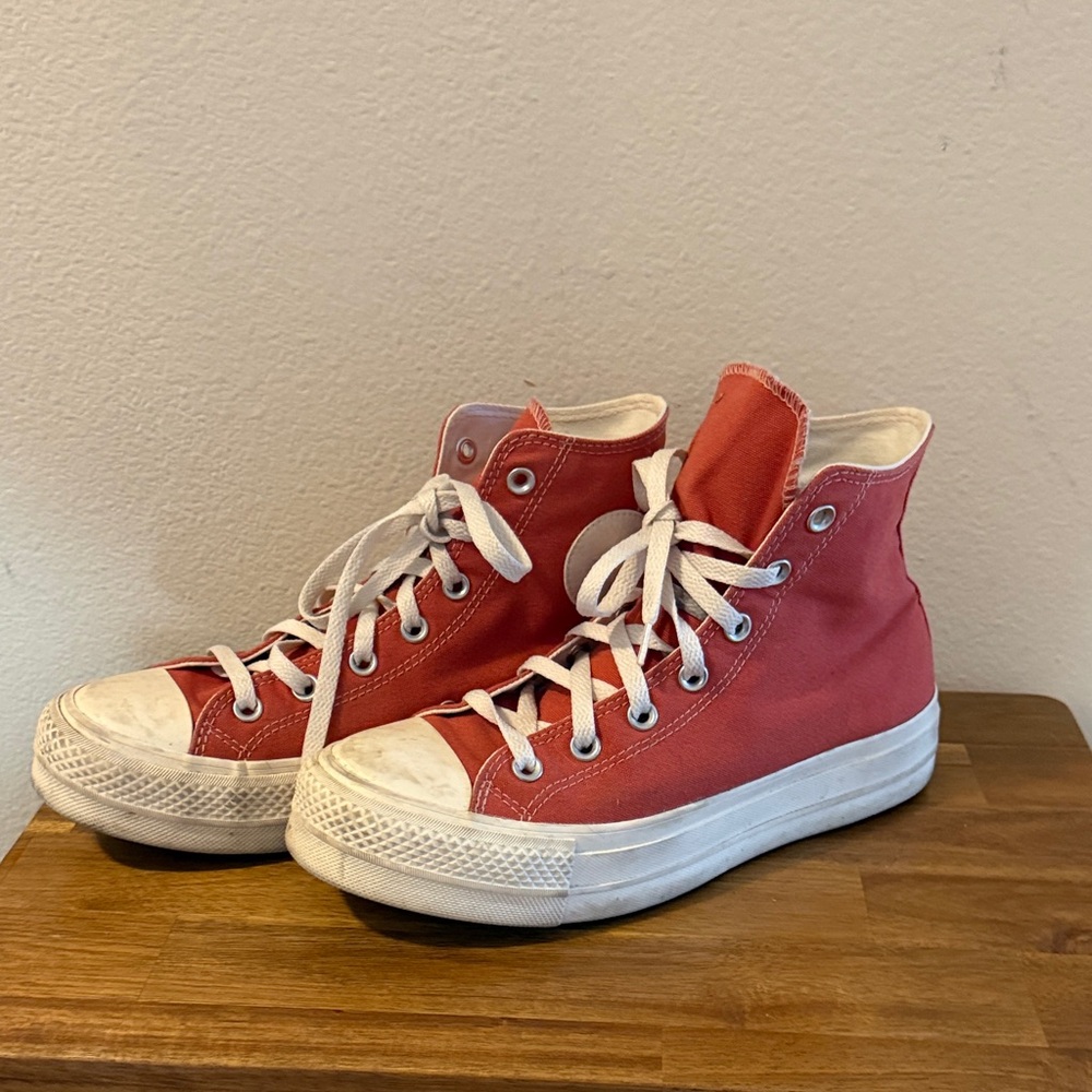 Stylish Red High-Top Sneakers
